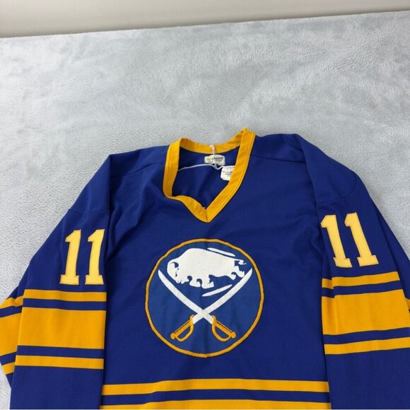 Vintage Buffalo Sabres Men's Size Small 90's Maska Gilbert Perrault NHL Jersey - Picture 5 of 11